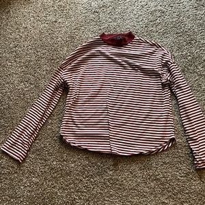 Red and white striped medium sweater